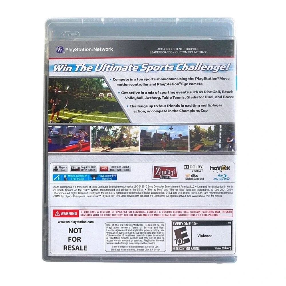 Sports Champions Sony PlayStation 3 PS3 Move Required Game Complete CIB NFR